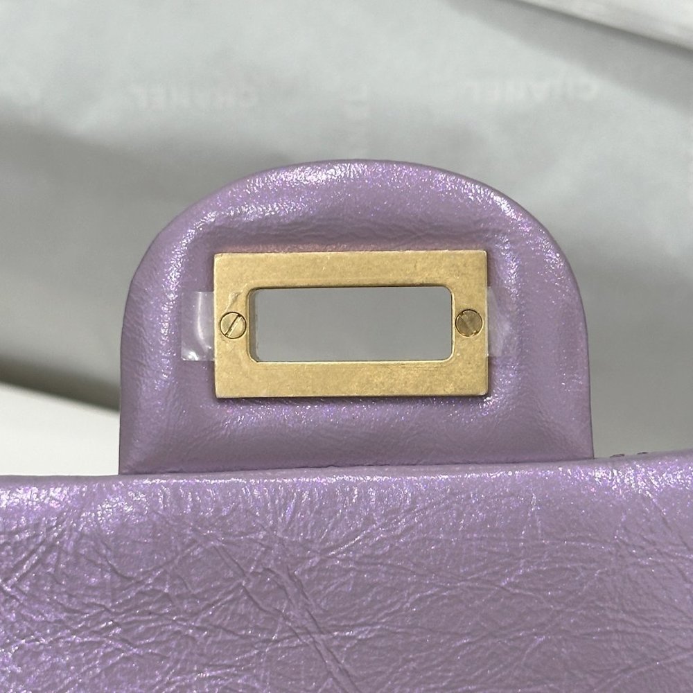 CHANEL 24P LAVENDER CALFSKIN MINI REISSUE 2.55 BAG GOLD HW - Picture 12 of 15